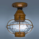 2524 Northeast Lantern Onion 1 Light Outdoor Flush Mount - Crescent Harbor