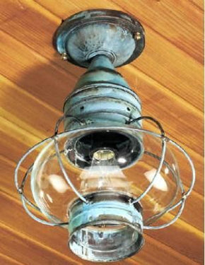 623 Brass Traditions Medium Semi-Flush Onion Light - Crescent Harbor