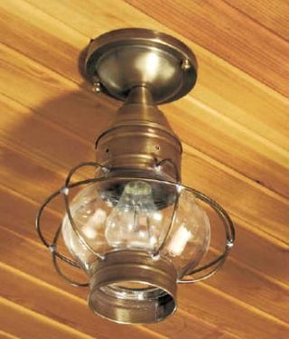 633 Brass Traditions Small Flush-Mount Onion Light - Crescent Harbor