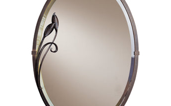 71-0014 Hubbardton Forge Oval with Leaf Beveled Mirror 1