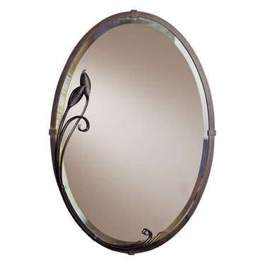 71-0014 Hubbardton Forge Oval with Leaf Beveled Mirror 1