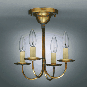 904F Northeast Lantern 4 Light Flush Mount Chandelier - Crescent Harbor
