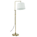 House of Troy CR700-AB Crown Point Floor Lamp with Off-White Linen Shade, Antique Bras 1