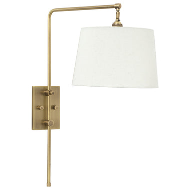 House of Troy CR725-AB Crown Point Wall Sconce with Off-White Linen Shade, Antique Brass 1