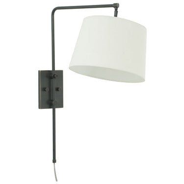 House of Troy CR725-OB Crown Point Wall Sconce with Off-White Linen Shade, Oil Rubbed Bronze 1