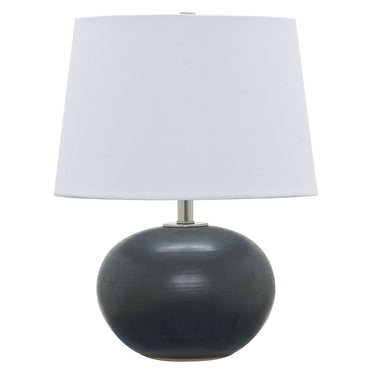 House of Troy GS600-BM Scatchard 17 Inch Table Lamp with White Linen Shade, Black Matte 1