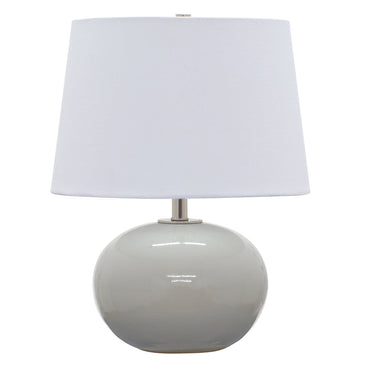 House of Troy GS600-GG Scatchard 17 Inch Table Lamp with White Linen Shade, Gray Gloss 1