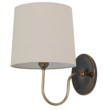 House of Troy GS725-BR Scatchard Wall Lamp with Cream Linen Hardback Shade, Brown Gloss 1