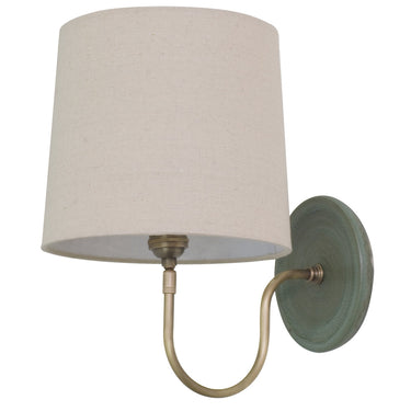 House of Troy GS725-GM Scatchard Wall Lamp with Cream Linen Hardback Shade, Green Matte 1