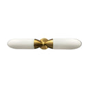 WL303-BB Double Brushed Brass Sconce with Slant Cut White Glass 1