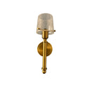 WL304-BB Single Brushed Brass Sconce with Crackle Glass Shade 1