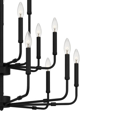 Abner 18 Light Chandelier in Matte Black 2