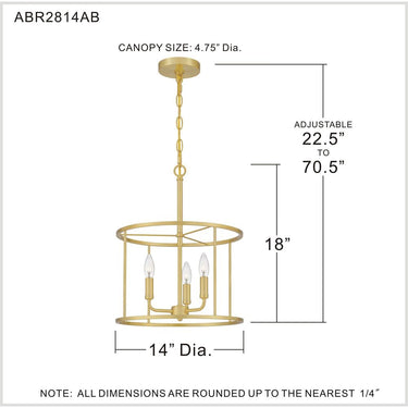 Abner 3 Light Pendant 18