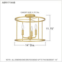 Abner 3 Light Semi-Flush Mount 15