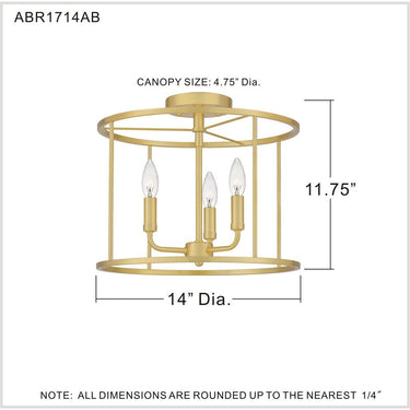 Abner 3 Light Semi-Flush Mount 15