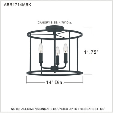 Abner 3 Light Semi-Flush Mount 9