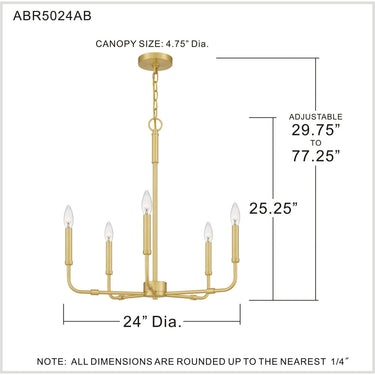 Abner 5 Light Chandelier 34