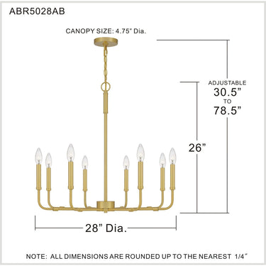 Abner 5 Light Chandelier 36