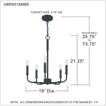 Abner ABR5018 5 Light Chandelier 11