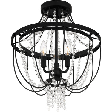 Adelaide 3 Light Semi-Flush Mount in Matte Black 5