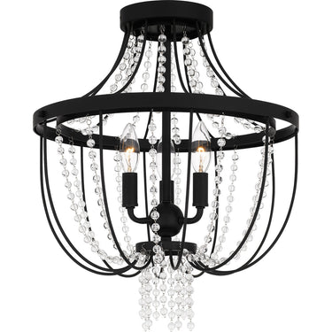 Adelaide 3 Light Semi-Flush Mount in Matte Black 1