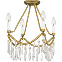 Airedale 4 Light Semi-Flush Mount in Aged Brass 3