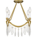 Airedale 4 Light Semi-Flush Mount in Aged Brass 4