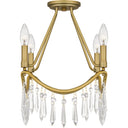 Airedale 4 Light Semi-Flush Mount in Aged Brass 7