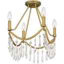 Airedale 4 Light Semi-Flush Mount in Aged Brass 8