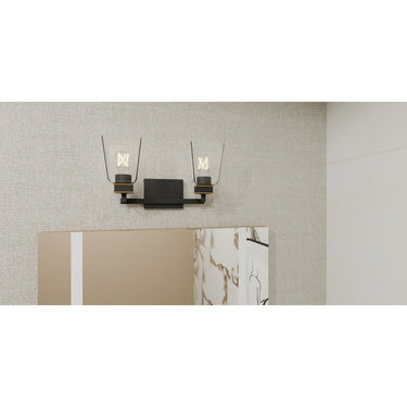 Almany 2 Light Bath Light in Matte Black 2
