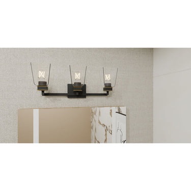 Almany 3 Light Bath Light in Matte Black 2