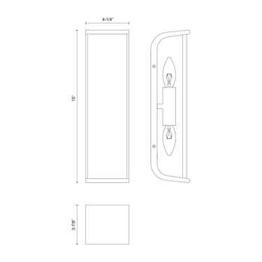Alora Abbott 2 Light 15 Inch Wall/Vanity Light - Crescent Harbor