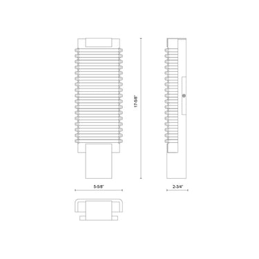 Alora Alai LED 18 Inch Wall/Vanity Light Clear Ribbed Glass - Crescent Harbor