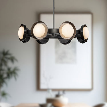 Alora Alonso LED 37 Inch Chandelier Matte Opal Glass - Crescent Harbor