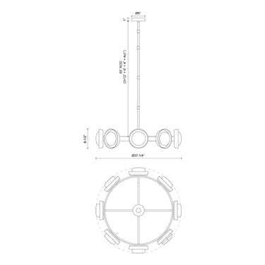 Alora Alonso LED 37 Inch Chandelier Matte Opal Glass - Crescent Harbor