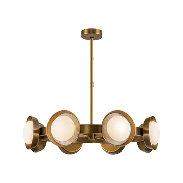 Alora Alonso LED 37 Inch Chandelier Opal Glass - Crescent Harbor