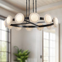 Alora Alonso LED Chandelier Matte Opal Glass - Crescent Harbor