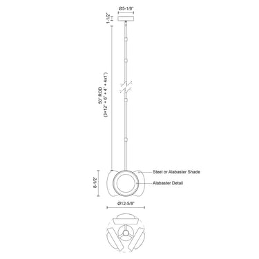 Alora Alonso LED Pendant Matte Opal Glass - Crescent Harbor