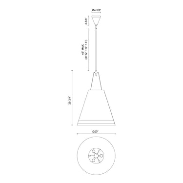 Alora Brickell 3 Light Pendant - Crescent Harbor
