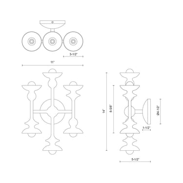 Alora Cadence 6 Light Wall/Vanity Light - Crescent Harbor