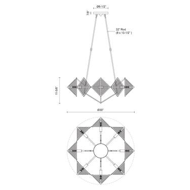 Alora Cairo 8 Light Chandelier - Crescent Harbor