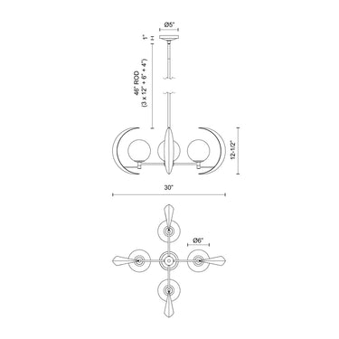 Alora Celeste 4 Light Chandelier - Crescent Harbor