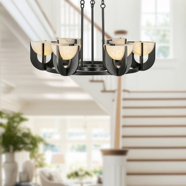 Alora Colette LED 27 Inch Chandelier Matte Opal Glass - Crescent Harbor