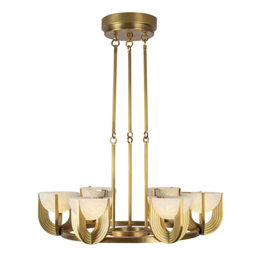 Alora Colette LED 27 Inch Chandelier Matte Opal Glass - Crescent Harbor