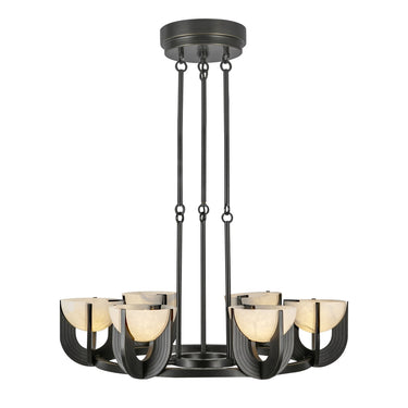 Alora Colette LED 27 Inch Chandelier Matte Opal Glass - Crescent Harbor