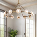 Alora Dahlia LED Chandelier Matte Opal Glass - Crescent Harbor