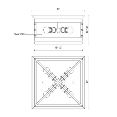 Alora Douglas 4 Light Flush Mount - Crescent Harbor