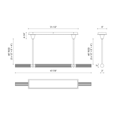 Alora Edwin LED Linear Pendant - Crescent Harbor