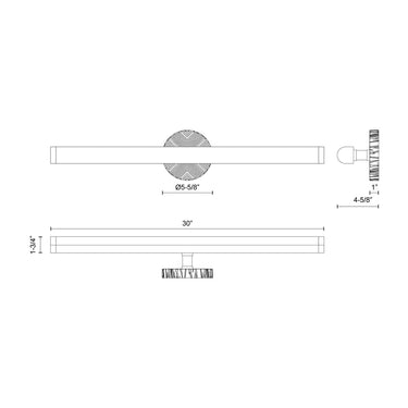 Alora Kensington LED 30 Inch Wall/Vanity Light Frosted Glass - Crescent Harbor