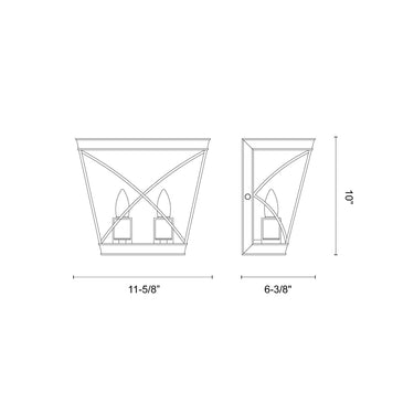Alora Lattice 2 Light Wall/Vanity Light - Crescent Harbor